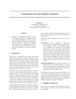 An Information-Theoretic Definition of Similarity