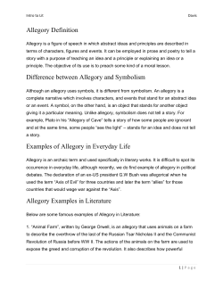 Allegory Definition Difference between Allegory