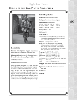 Herald of the King - Player Characters
