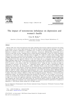 The impact of testosterone imbalance on depression and women`s