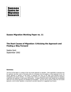 The Root Causes of Migration