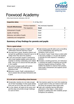 Foxwood Academy - Ofsted Reports