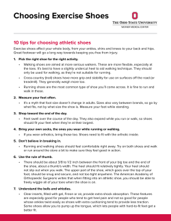 Choosing Exercise Shoes - OSU Patient Education Materials