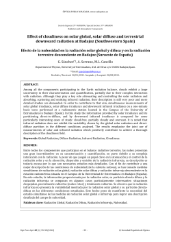 Effect of cloudiness on solar global, solar diffuse and terrestrial
