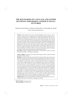 the boundaries of language and gender revisited: performing