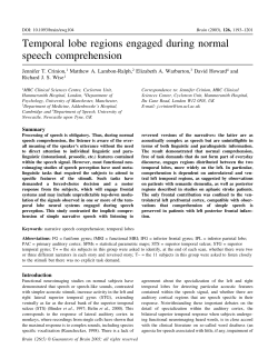 Temporal lobe regions engaged during normal speech