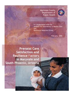Prenatal Care Satisfaction and Resilience Factors in Maryvale