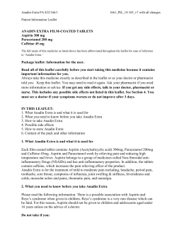 ANADIN EXTRA FILM-COATED TABLETS Aspirin 300 mg