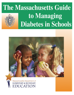 The Massachusetts Guide to Managing Diabetes in Schools