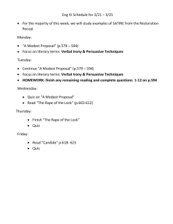 Eng IV Schedule for 3/21 &ndash; 3/25 For the majority of this week, we will
