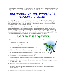 The World of the Dinosaurs - Northern Stars Planetarium