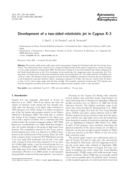 Astrophysics Development of a two-sided relativistic jet in Cygnus X-3