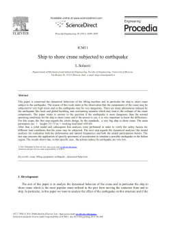 Ship to shore crane subjected to earthquake