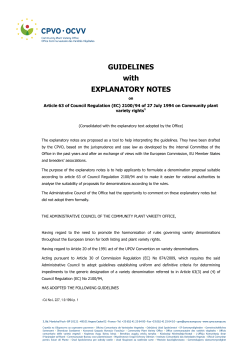 GUIDELINES with EXPLANATORY NOTES
