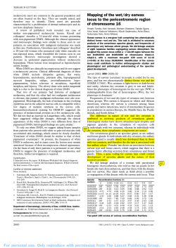 Mapping of the wet/dry earwax locus to the pericentromeric region of