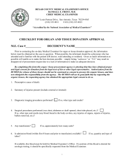 checklist for organ and tissue donation approval
