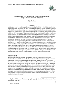ISSN: 2164-‐6678 USING FICTION AS A VEHICLE FOR