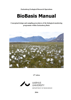 BioBasis Zackenberg Manual - Zackenberg Research Station