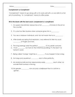 Complement vs Compliment