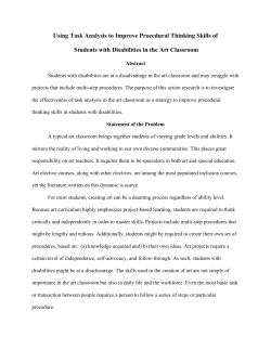 Using Task Analysis to Improve Procedural Thinking Skills of