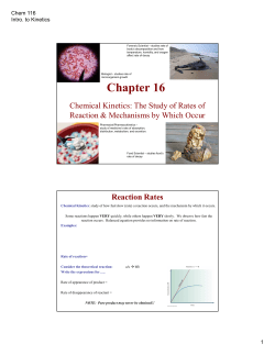 Intro to Kinetics
