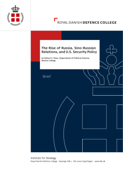 The Rise of Russia, Sino-Russian Relations, and US Security Policy