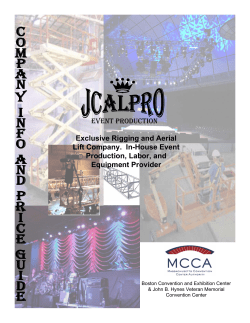 EVENT PRODUCTION Exclusive Rigging and Aerial Lift