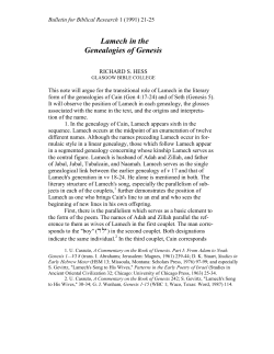 Lamech in the Genealogies of Genesis