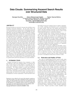 Data Clouds: Summarizing Keyword Search Results over Structured