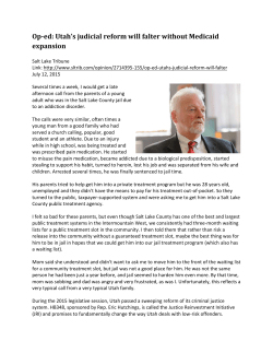 Op-ed: Utah`s judicial reform will falter without Medicaid expansion