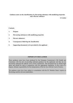 Guidance notes on the classification of a flavouring substance with