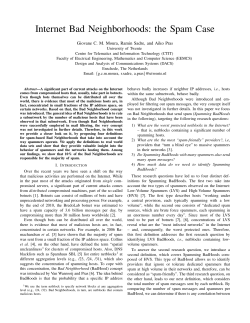 Internet Bad Neighborhoods: The spam case.