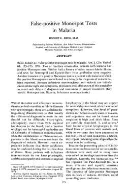 False-positive Monospot Tests in Malaria