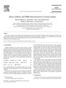 Direct synthesis and NMR characterization of calcium alanate