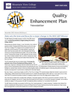 MVC QEP Newsletter: Fall 2015