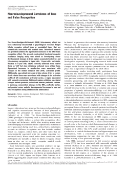 Neurodevelopmental Correlates of True and False