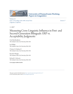 and Second-Generation Bilinguals: ERP vs. Acceptability Judgments
