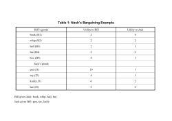 Table 1: Nash`s Bargaining Example
