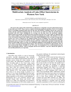 Article Multivariate Analysis of Lake