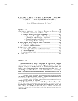 Judicial Activism in the European Court of Justice
