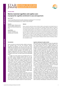 Marine mammal cognition and captive care