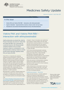 Medicines Safety Update, Volume 8, Number 2, April-May 2017