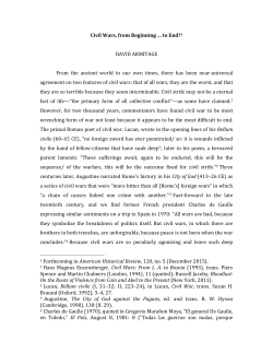 Civil Wars From Beginning to End?