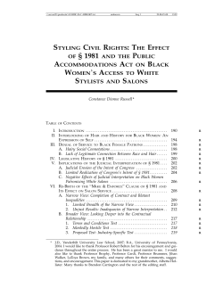Styling Civil Rights: The Effect of &sect; 1981 and the Public