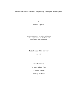 Gender Role Portrayals of Modern Disney Royalty: Stereotypical or