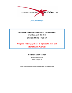 2016 PRINCE GEORGE OPEN JUDO TOURNAMENT