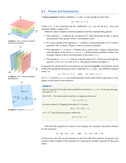 Planes and Hyperplanes
