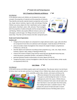 2nd Grade Unit and Pacing Sequence