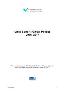 Global Politics Units 3 and 4