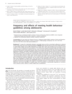 Frequency and effects of meeting health behaviour guidelines